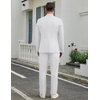 image:imageCOOFANDY Mens Suits Regular Fit 2 Piece Suit Set One Button Solid Blazer and Pants for Wedding Prom Casual BusinessWhite