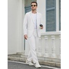 image:imageCOOFANDY Mens Suits Regular Fit 2 Piece Suit Set One Button Solid Blazer and Pants for Wedding Prom Casual BusinessWhite