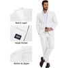 image:imageCOOFANDY Mens Suits Regular Fit 2 Piece Suit Set One Button Solid Blazer and Pants for Wedding Prom Casual BusinessWhite