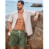 image:imageCOOFANDY Mens Summer Beach Shorts Casual Elastic Waist Drawstring Short Vacation Shorts with PocketsArmy Green