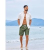 image:imageCOOFANDY Mens Summer Beach Shorts Casual Elastic Waist Drawstring Short Vacation Shorts with PocketsArmy Green