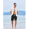image:imageCOOFANDY Mens Summer Beach Shorts Casual Elastic Waist Drawstring Short Vacation Shorts with PocketsBlack