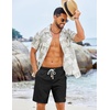 image:imageCOOFANDY Mens Summer Beach Shorts Casual Elastic Waist Drawstring Short Vacation Shorts with PocketsBlack