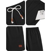 image:imageCOOFANDY Mens Summer Beach Shorts Casual Elastic Waist Drawstring Short Vacation Shorts with PocketsBlack