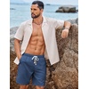 image:imageCOOFANDY Mens Summer Beach Shorts Casual Elastic Waist Drawstring Short Vacation Shorts with PocketsBlue