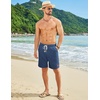 image:imageCOOFANDY Mens Summer Beach Shorts Casual Elastic Waist Drawstring Short Vacation Shorts with PocketsBlue