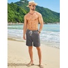image:imageCOOFANDY Mens Summer Beach Shorts Casual Elastic Waist Drawstring Short Vacation Shorts with PocketsDark Grey