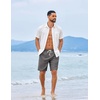 image:imageCOOFANDY Mens Summer Beach Shorts Casual Elastic Waist Drawstring Short Vacation Shorts with PocketsDark Grey