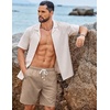 image:imageCOOFANDY Mens Summer Beach Shorts Casual Elastic Waist Drawstring Short Vacation Shorts with PocketsKhaki