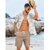 image:imageCOOFANDY Mens Summer Beach Shorts Casual Elastic Waist Drawstring Short Vacation Shorts with PocketsKhaki