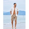 image:imageCOOFANDY Mens Summer Beach Shorts Casual Elastic Waist Drawstring Short Vacation Shorts with PocketsKhaki