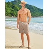 image:imageCOOFANDY Mens Summer Beach Shorts Casual Elastic Waist Drawstring Short Vacation Shorts with PocketsKhaki