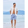 image:imageCOOFANDY Mens Summer Beach Shorts Casual Elastic Waist Drawstring Short Vacation Shorts with PocketsLight Blue