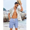image:imageCOOFANDY Mens Summer Beach Shorts Casual Elastic Waist Drawstring Short Vacation Shorts with PocketsLight Blue