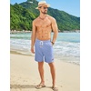 image:imageCOOFANDY Mens Summer Beach Shorts Casual Elastic Waist Drawstring Short Vacation Shorts with PocketsLight Blue