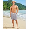 image:imageCOOFANDY Mens Summer Beach Shorts Casual Elastic Waist Drawstring Short Vacation Shorts with PocketsLight Grey
