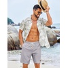 image:imageCOOFANDY Mens Summer Beach Shorts Casual Elastic Waist Drawstring Short Vacation Shorts with PocketsLight Grey