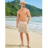 image:imageCOOFANDY Mens Summer Beach Shorts Casual Elastic Waist Drawstring Short Vacation Shorts with PocketsLight Khaki