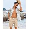 image:imageCOOFANDY Mens Summer Beach Shorts Casual Elastic Waist Drawstring Short Vacation Shorts with PocketsLight Khaki