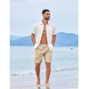 image:imageCOOFANDY Mens Summer Beach Shorts Casual Elastic Waist Drawstring Short Vacation Shorts with PocketsLight Khaki