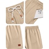 image:imageCOOFANDY Mens Summer Beach Shorts Casual Elastic Waist Drawstring Short Vacation Shorts with PocketsLight Khaki