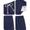 image:imageCOOFANDY Mens Summer Beach Shorts Casual Elastic Waist Drawstring Short Vacation Shorts with PocketsNavy Blue