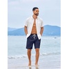 image:imageCOOFANDY Mens Summer Beach Shorts Casual Elastic Waist Drawstring Short Vacation Shorts with PocketsNavy Blue