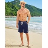 image:imageCOOFANDY Mens Summer Beach Shorts Casual Elastic Waist Drawstring Short Vacation Shorts with PocketsNavy Blue
