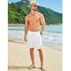 image:imageCOOFANDY Mens Summer Beach Shorts Casual Elastic Waist Drawstring Short Vacation Shorts with PocketsWhite