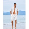 image:imageCOOFANDY Mens Summer Beach Shorts Casual Elastic Waist Drawstring Short Vacation Shorts with PocketsWhite