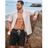 image:imageCOOFANDY Mens Summer Beach Shorts Casual Elastic Waist Drawstring Short Vacation Shorts with PocketsWhite and Black