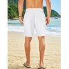 image:imageCOOFANDY Mens Summer Beach Shorts Casual Elastic Waist Drawstring Short Vacation Shorts with PocketsWhite and Khaki