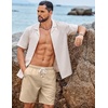 image:imageCOOFANDY Mens Summer Beach Shorts Casual Elastic Waist Drawstring Short Vacation Shorts with PocketsWhite and Khaki