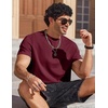 image:imageCOOFANDY Mens T Shirts Short Sleeve Heavyweight Tshirt Casual Crew Neck Tee Shirts for MenWine Red