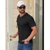 image:imageCOOFANDY Mens T Shirts V Neck Short Sleeve Plain Casual Cotton Basic Pullover TeesBlack