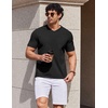 image:imageCOOFANDY Mens T Shirts V Neck Short Sleeve Plain Casual Cotton Basic Pullover TeesBlack