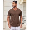 image:imageCOOFANDY Mens T Shirts V Neck Short Sleeve Plain Casual Cotton Basic Pullover TeesBrown