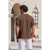 image:imageCOOFANDY Mens T Shirts V Neck Short Sleeve Plain Casual Cotton Basic Pullover TeesBrown