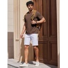 image:imageCOOFANDY Mens T Shirts V Neck Short Sleeve Plain Casual Cotton Basic Pullover TeesBrown