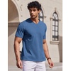 image:imageCOOFANDY Mens T Shirts V Neck Short Sleeve Plain Casual Cotton Basic Pullover TeesDeep Blue
