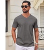 image:imageCOOFANDY Mens T Shirts V Neck Short Sleeve Plain Casual Cotton Basic Pullover TeesGrey