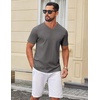 image:imageCOOFANDY Mens T Shirts V Neck Short Sleeve Plain Casual Cotton Basic Pullover TeesGrey