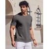 image:imageCOOFANDY Mens T Shirts V Neck Short Sleeve Plain Casual Cotton Basic Pullover TeesGrey