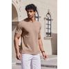 image:imageCOOFANDY Mens T Shirts V Neck Short Sleeve Plain Casual Cotton Basic Pullover TeesKhaki