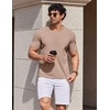 image:imageCOOFANDY Mens T Shirts V Neck Short Sleeve Plain Casual Cotton Basic Pullover TeesKhaki