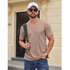 image:imageCOOFANDY Mens T Shirts V Neck Short Sleeve Plain Casual Cotton Basic Pullover TeesKhaki