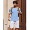 image:imageCOOFANDY Mens T Shirts V Neck Short Sleeve Plain Casual Cotton Basic Pullover TeesLight Blue