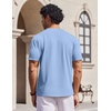 image:imageCOOFANDY Mens T Shirts V Neck Short Sleeve Plain Casual Cotton Basic Pullover TeesLight Blue