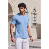 image:imageCOOFANDY Mens T Shirts V Neck Short Sleeve Plain Casual Cotton Basic Pullover TeesLight Blue