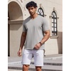 image:imageCOOFANDY Mens T Shirts V Neck Short Sleeve Plain Casual Cotton Basic Pullover TeesLight Grey